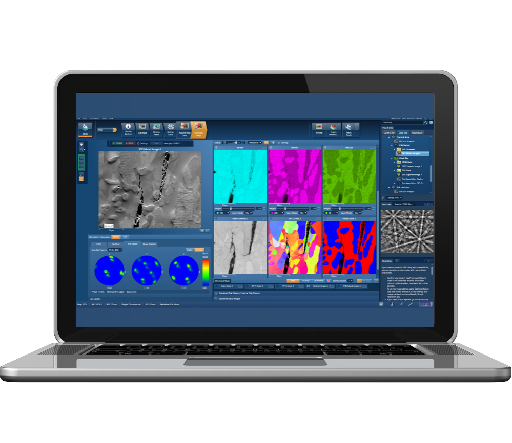 Screenshot showing typical EBSD data acquisition software Screenshot showing typical EBSD data acquisition software
