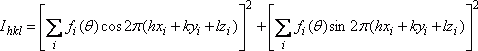 The mechanisms giving rise to the Kikuchi band intensities and profile shapes are complex. As an approximation, the intensity of a Kikuchi band for the plane (hkl) is given by this equation.